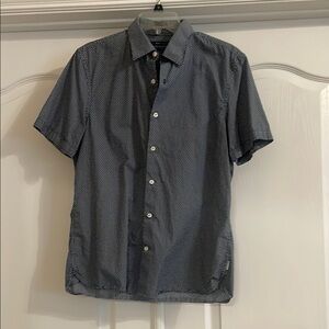 Perry Ellis Blue Casual Button Down Shirt Short Sleeve